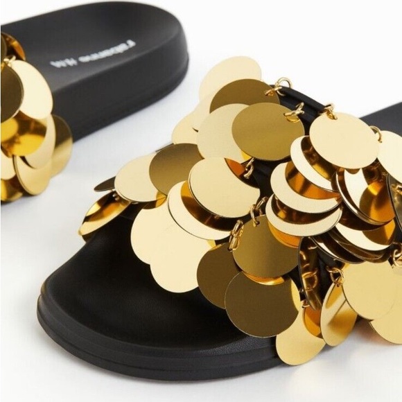 Rabanne X H&M Gold Disc Slides 40/41 (9) - Picture 6 of 10